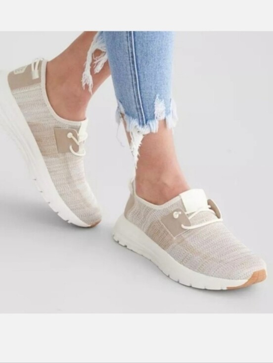 Hey Dude Shoes - Hey Dude "Sirocco Neutral" Sneaker Tan Beige Mesh | Women's Size 7